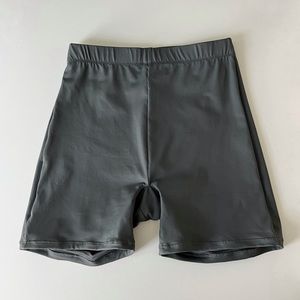 Skims Gunmetal Swim Mid Waist Shorts XS